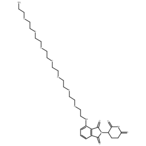 4-[2-[2-[2-[2-[2-[2-[2-(2-Aminoethoxy)ethoxy]ethoxy]ethoxy]ethoxy]ethoxy]ethoxy]ethylamino]-2-(2,6-dioxo-3-piperidyl)isoindoline-1,3-dione结构式