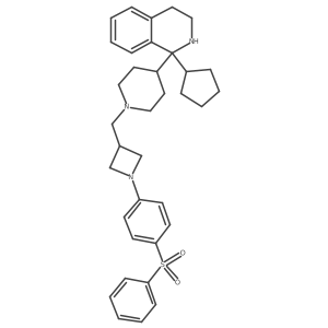 1-Cyclopentyl-1,2,3,4-tetrahydro-1-[1-[[1-[4-(phenylsulfonyl)phenyl]-3-azetidinyl]methyl]-4-piperidinyl]isoquinoline结构式
