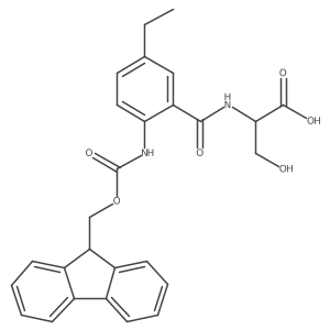 (2S)-2-{[5-ethyl-2-({[(9H-fluoren-9-yl)methoxy]carbonyl}amino)phenyl]formamido}-3-hydroxypropanoic acid Structure
