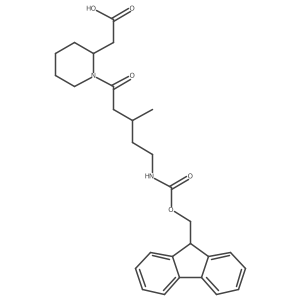 2-[(2R)-1-[5-({[(9H-fluoren-9-yl)methoxy]carbonyl}amino)-3-methylpentanoyl]piperidin-2-yl]acetic acid Structure