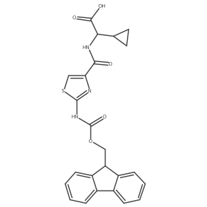 2-cyclopropyl-2-{[2-({[(9H-fluoren-9-yl)methoxy]carbonyl}amino)-1,3-thiazol-4-yl]formamido}acetic acid结构式