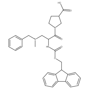 1-{3-[benzyl(methyl)amino]-2-({[(9H-fluoren-9-yl)methoxy]carbonyl}amino)propanoyl}pyrrolidine-3-carboxylic acid结构式