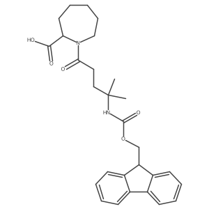 1-[4-({[(9H-fluoren-9-yl)methoxy]carbonyl}amino)-4-methylpentanoyl]azepane-2-carboxylic acid结构式