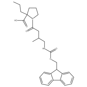 1-[4-({[(9H-fluoren-9-yl)methoxy]carbonyl}amino)-3-methylbutanoyl]-2-propylpyrrolidine-2-carboxylic acid结构式