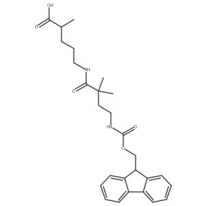 5-[4-({[(9H-fluoren-9-yl)methoxy]carbonyl}amino)-2,2-dimethylbutanamido]-2-methylpentanoic acid Structure