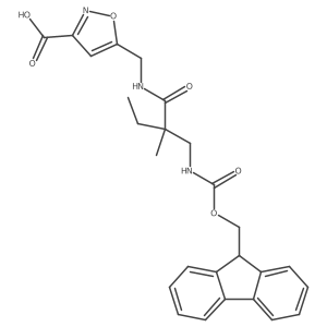 5-({2-[({[(9H-fluoren-9-yl)methoxy]carbonyl}amino)methyl]-2-methylbutanamido}methyl)-1,2-oxazole-3-carboxylic acid结构式