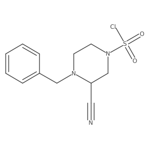 4-Benzyl-3-cyanopiperazine-1-sulfonyl chloride Structure