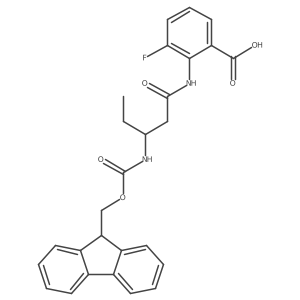 2-[3-({[(9H-fluoren-9-yl)methoxy]carbonyl}amino)pentanamido]-3-fluorobenzoic acid Structure