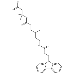 3-[6-({[(9H-fluoren-9-yl)methoxy]carbonyl}amino)-4-methylhexanamido]-3-methylbutanoic acid结构式