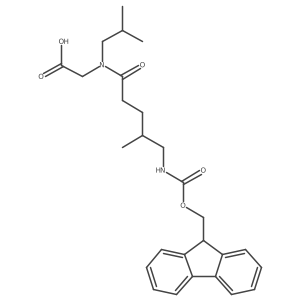 2-[5-({[(9H-fluoren-9-yl)methoxy]carbonyl}amino)-4-methyl-N-(2-methylpropyl)pentanamido]acetic acid结构式