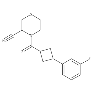 4-[3-(3-Fluorophenyl)cyclobutanecarbonyl]thiomorpholine-3-carbonitrile结构式