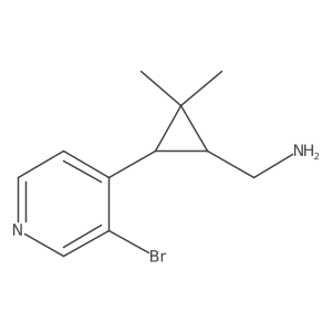 rac-[(1R,3R)-3-(3-bromopyridin-4-yl)-2,2-dimethylcyclopropyl]methanamine结构式
