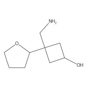 3-(Aminomethyl)-3-(oxolan-2-yl)cyclobutan-1-ol结构式