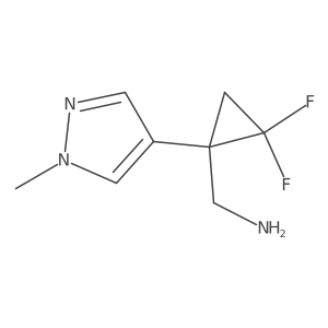 [2,2-difluoro-1-(1-methyl-1H-pyrazol-4-yl)cyclopropyl]methanamine结构式