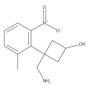 3-(Aminomethyl)-3-(2-methyl-6-nitrophenyl)cyclobutan-1-ol结构式