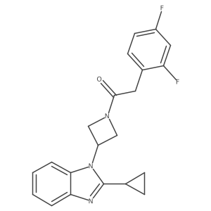 1-[3-(2-cyclopropyl-1H-1,3-benzodiazol-1-yl)azetidin-1-yl]-2-(2,4-difluorophenyl)ethan-1-one结构式