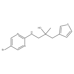 1-[(5-Bromopyrimidin-2-yl)amino]-2-methyl-3-(thiophen-3-yl)propan-2-ol Structure