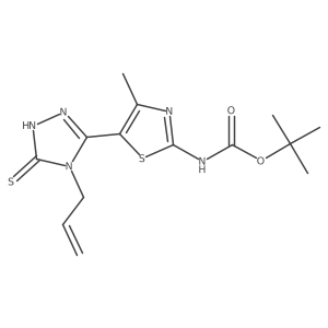 tert-butyl N-{4-methyl-5-[4-(prop-2-en-1-yl)-5-sulfanyl-4H-1,2,4-triazol-3-yl]-1,3-thiazol-2-yl}carbamate Structure