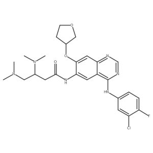 N-(4-((3-Chloro-4-fluorophenyl)amino)-7-(((S)-tetrahydrofuran-3-yl)oxy)quinazolin-6-yl)-3,4-bis(dimethylamino)butanamide结构式