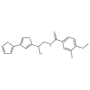 3-fluoro-N-{2-[4-(furan-2-yl)thiophen-2-yl]-2-hydroxyethyl}-4-methoxybenzamide Structure