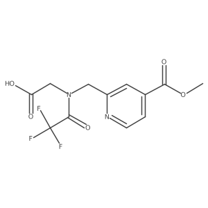 N-((4-(Methoxycarbonyl)pyridin-2-yl)methyl)-N-(2,2,2-trifluoroacetyl)glycine Structure