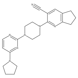 2-{4-[4-(pyrrolidin-1-yl)pyrimidin-2-yl]piperazin-1-yl}-5H,6H,7H-cyclopenta[b]pyridine-3-carbonitrile Structure