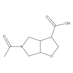rac-(3R,3aR,6aR)-5-acetyl-hexahydro-2H-furo[2,3-c]pyrrole-3-carboxylic acid结构式