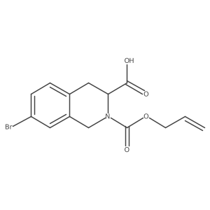 (3S)-7-bromo-2-[(prop-2-en-1-yloxy)carbonyl]-1,2,3,4-tetrahydroisoquinoline-3-carboxylic acid结构式