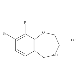 8-Bromo-9-fluoro-2,3,4,5-tetrahydro-1,4-benzoxazepine hydrochloride结构式
