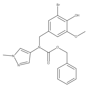 benzyl N-[(3-bromo-4-hydroxy-5-methoxyphenyl)methyl]-N-(1-methyl-1H-pyrazol-4-yl)carbamate结构式