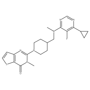 2-(4-{[(6-cyclopropyl-5-fluoropyrimidin-4-yl)(methyl)amino]methyl}piperidin-1-yl)-3-methyl-3H,4H-thieno[3,2-d]pyrimidin-4-one结构式