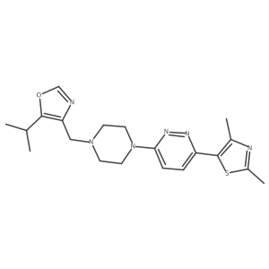 3-(2,4-Dimethyl-1,3-thiazol-5-yl)-6-(4-{[5-(propan-2-yl)-1,3-oxazol-4-yl]methyl}piperazin-1-yl)pyridazine Structure