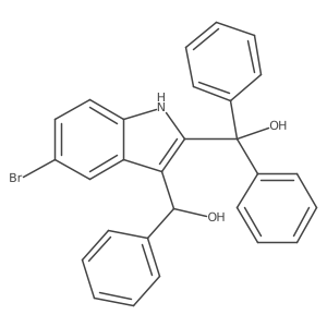 (5-Bromo-3-(hydroxy(phenyl)methyl)-1H-indol-2-yl)diphenylmethanol结构式