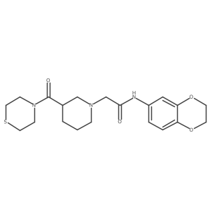 N-(2,3-dihydro-1,4-benzodioxin-6-yl)-2-[3-(thiomorpholine-4-carbonyl)piperidin-1-yl]acetamide Structure