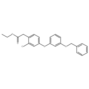 Ethyl 2-(4-((3-(benzyloxy)phenyl)thio)-2-chlorophenyl)acetate结构式