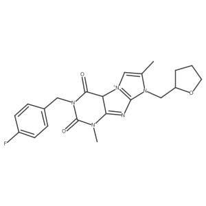 2-[(4-fluorophenyl)methyl]-4,7-dimethyl-6-(oxolan-2-ylmethyl)-9aH-purino[7,8-a]imidazol-9-ium-1,3-dione Structure