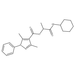 [1-(Cyclohexylamino)-1-oxopropan-2-yl] 3,5-dimethyl-1-phenylpyrazole-4-carboxylate结构式