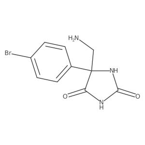 5-(Aminomethyl)-5-(4-bromophenyl)-2,4-imidazolidinedione结构式