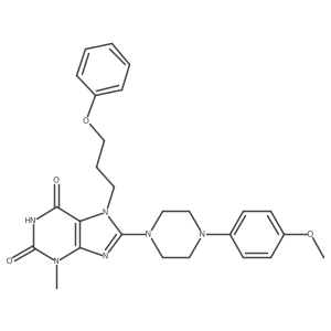 8-(4-(4-methoxyphenyl)piperazin-1-yl)-3-methyl-7-(3-phenoxypropyl)-1H-purine-2,6(3H,7H)-dione结构式