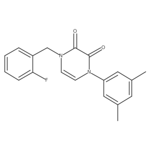 1-(3,5-Dimethylphenyl)-4-[(2-fluorophenyl)methyl]-1,2,3,4-tetrahydropyrazine-2,3-dione结构式
