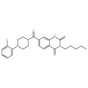 7-(4-(2-fluorophenyl)piperazine-1-carbonyl)-3-pentylquinazoline-2,4(1H,3H)-dione结构式