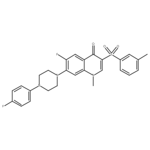 6-fluoro-7-[4-(4-fluorophenyl)piperazin-1-yl]-1-methyl-3-[(3-methylphenyl)sulfonyl]quinolin-4(1H)-one Structure