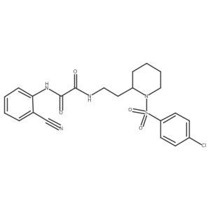 N1-(2-(1-((4-chlorophenyl)sulfonyl)piperidin-2-yl)ethyl)-N2-(2-cyanophenyl)oxalamide结构式
