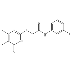 2-((4,5-dimethyl-6-oxo-1,6-dihydropyrimidin-2-yl)thio)-N-(3-fluorophenyl)acetamide结构式