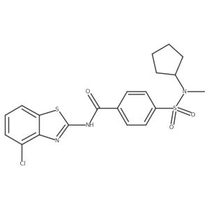 N-(4-chlorobenzo[d]thiazol-2-yl)-4-(N-cyclopentyl-N-methylsulfamoyl)benzamide结构式