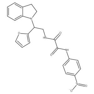 N1-(2-(furan-2-yl)-2-(indolin-1-yl)ethyl)-N2-(4-nitrophenyl)oxalamide结构式