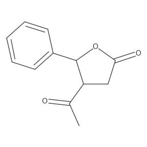 (4R,5R)-4-acetyl-5-phenyloxolan-2-one结构式