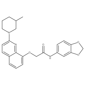 N-(benzo[d][1,3]dioxol-5-yl)-2-((2-(3-methylpiperidin-1-yl)quinolin-8-yl)oxy)acetamide Structure