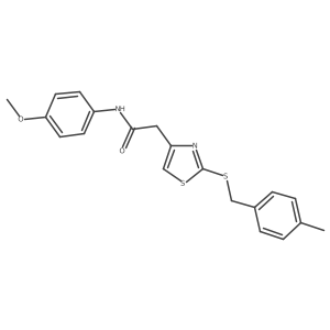 N-(4-methoxyphenyl)-2-(2-((4-methylbenzyl)thio)thiazol-4-yl)acetamide结构式