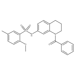 N-(1-benzoyl-1,2,3,4-tetrahydroquinolin-7-yl)-2-methoxy-5-methylbenzene-1-sulfonamide结构式
